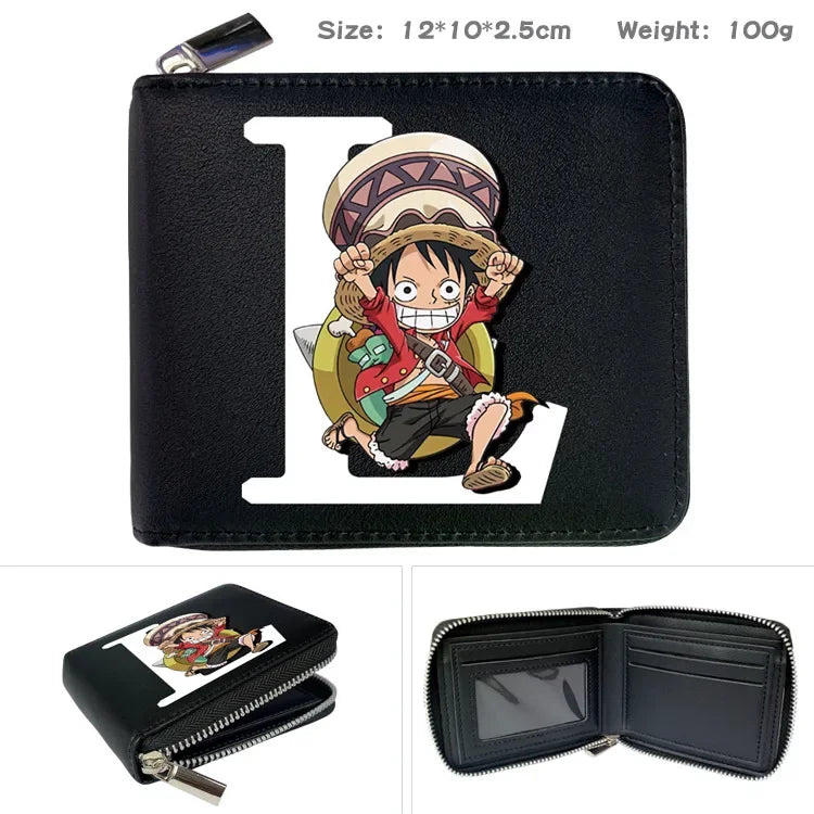 One Piece Wallet Boys and Girls Anime Peripheral Choba Zipper PU Wallet Student Large Capacity Short Folding Wallet Card Bag