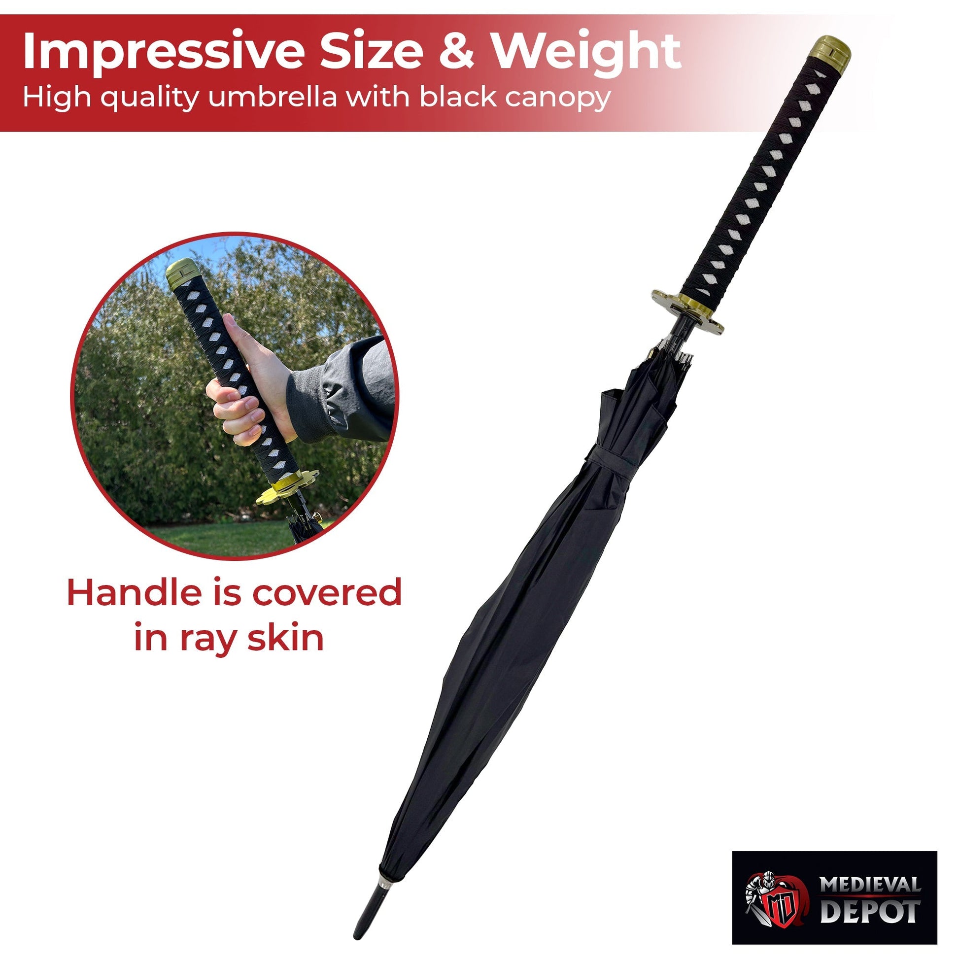 One piece Zoro Shusui Katana Handle Umbrella Black