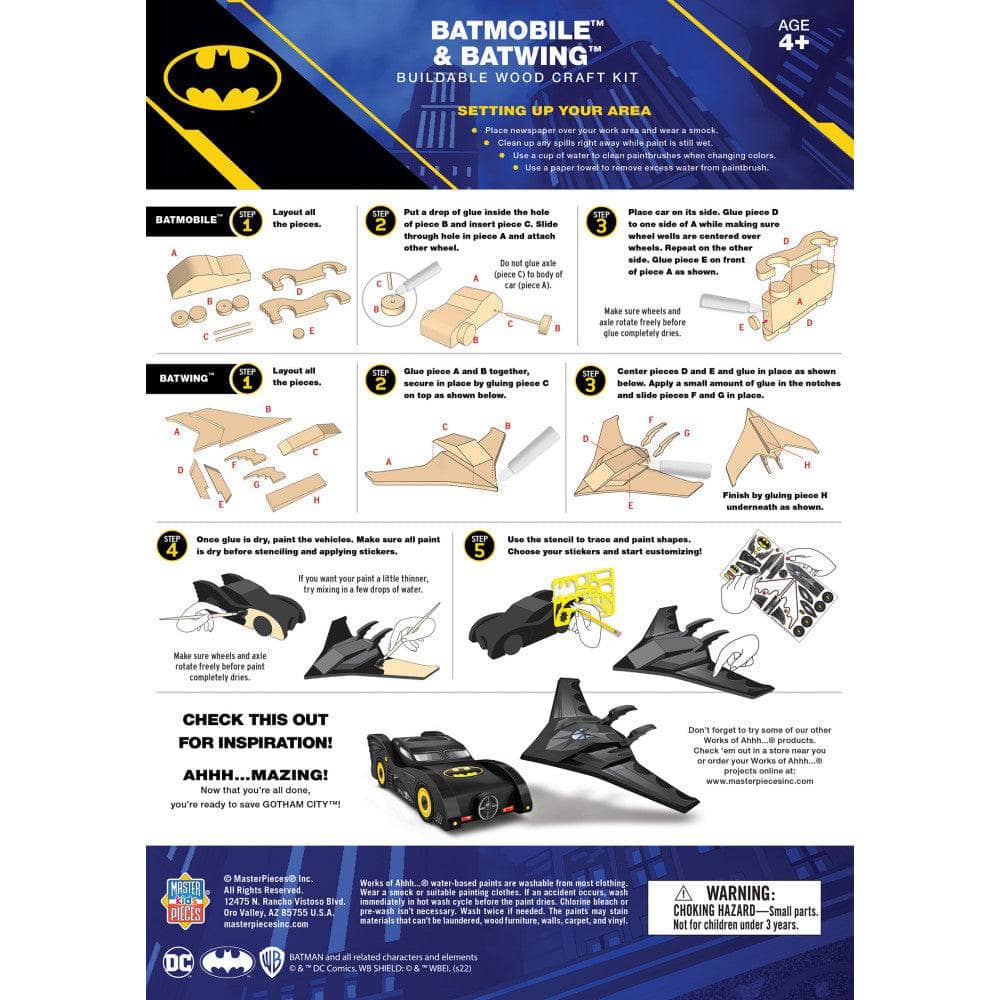 Batman - Batmobile & Batwing Wood Craft Kit
