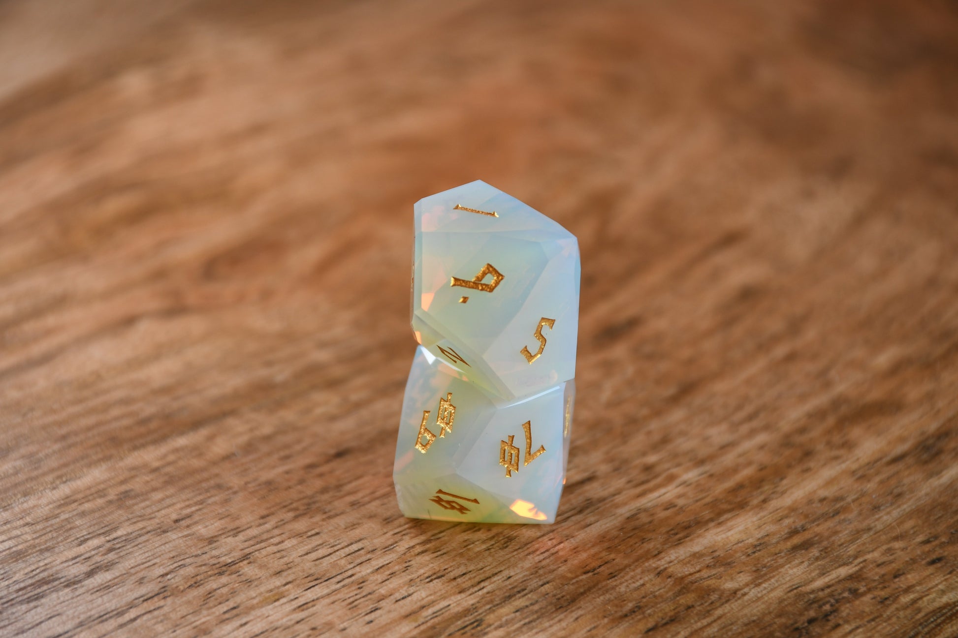 Opalite Multifaceted Stone Dice Set