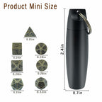 SIMXEHAY Mini Metal DND Dice Set Stainless Steel Case Antique Bronze Black