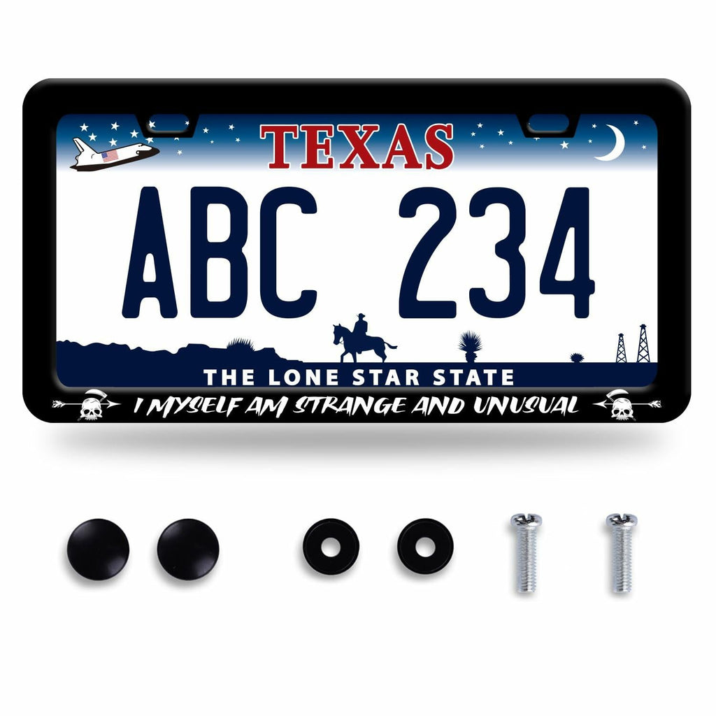 I Myself am Strange and Unusual Stainless Steel License Plate Frame 12.2x6