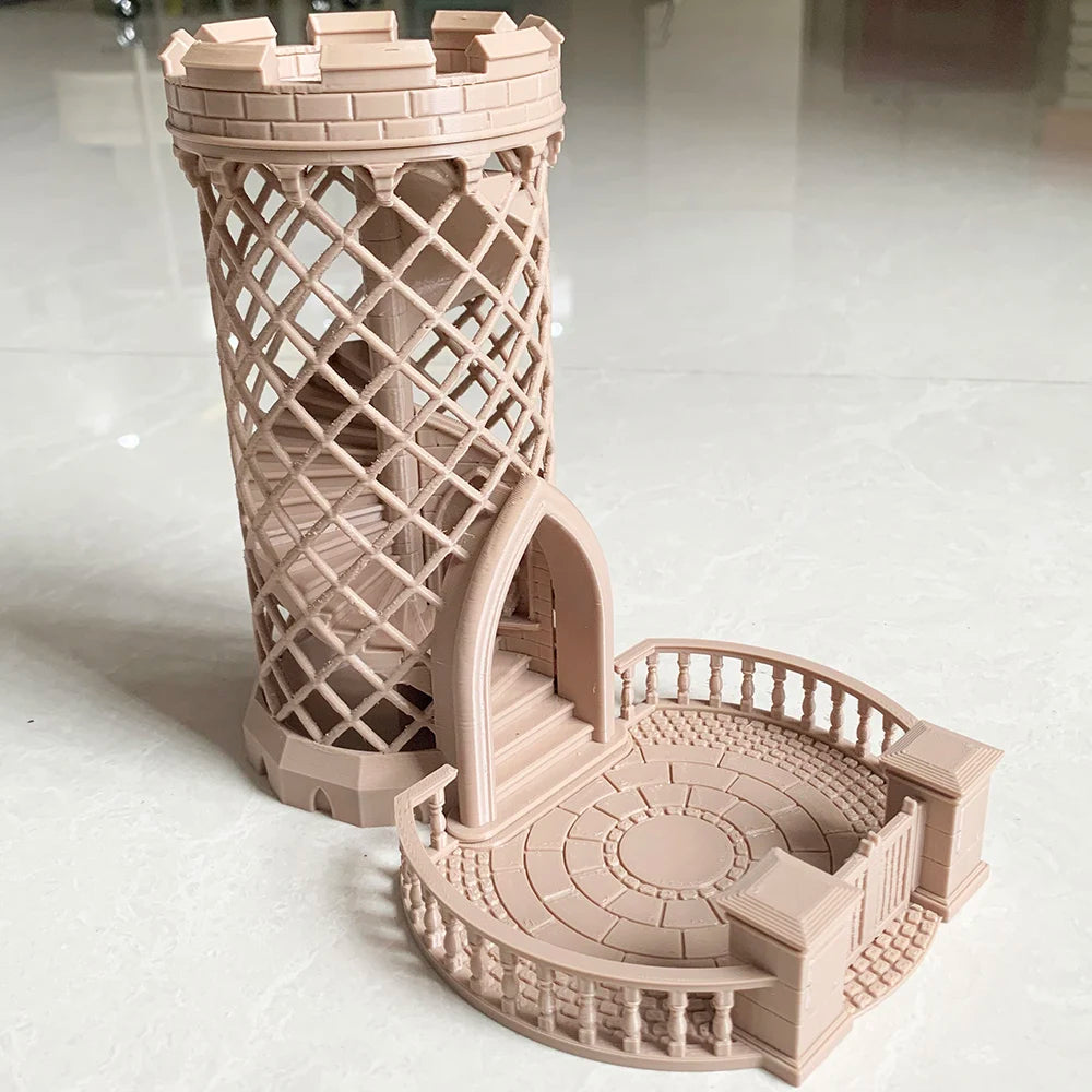 Openwork Dice Tower Castle Dice Tower 3D Printed Tabletop Gaming Tower for DND Board Game D&D RPG Best Gift for Friend