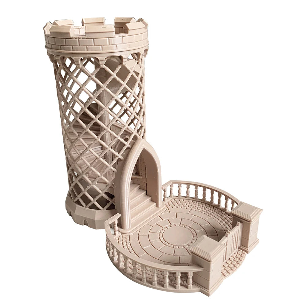 Openwork Dice Tower Castle Dice Tower 3D Printed Tabletop Gaming Tower for DND Board Game D&D RPG Best Gift for Friend