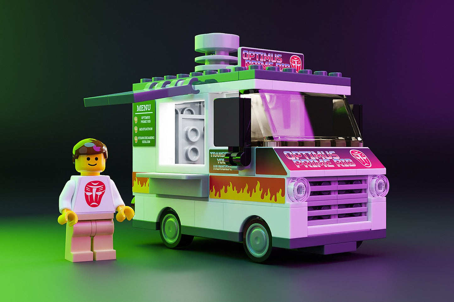 Optimus Prime Ribs - B3 Customs® Food Truck w/ Minifigure