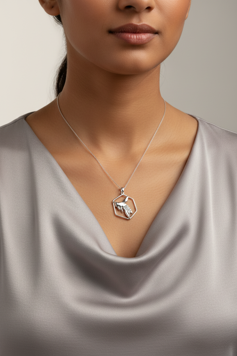 Honeycomb Bee Necklace