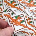 Elemental Flame Dragon Sticker - Mystical Fire Serpent Vinyl Decal - Sacred Geometry Diamond Art