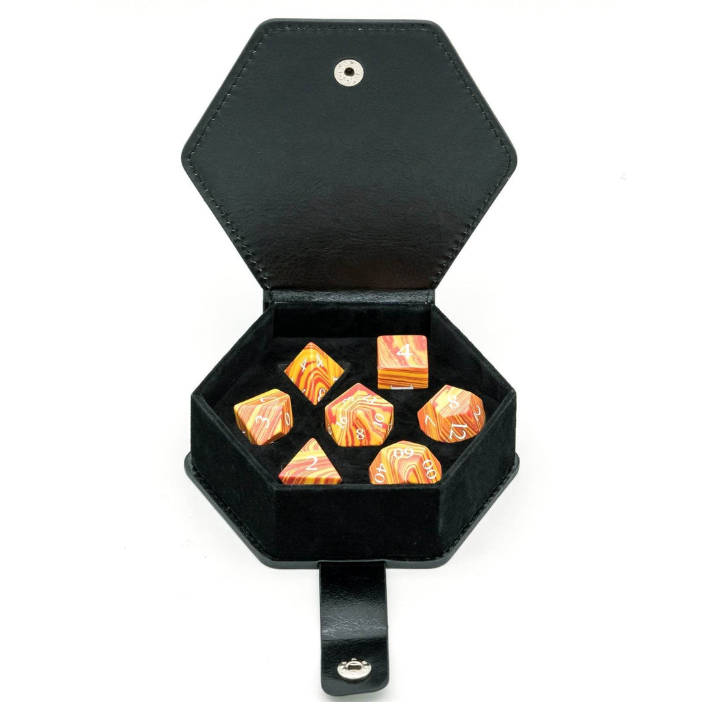 Orange Malachite Gemstone Dice Set - 