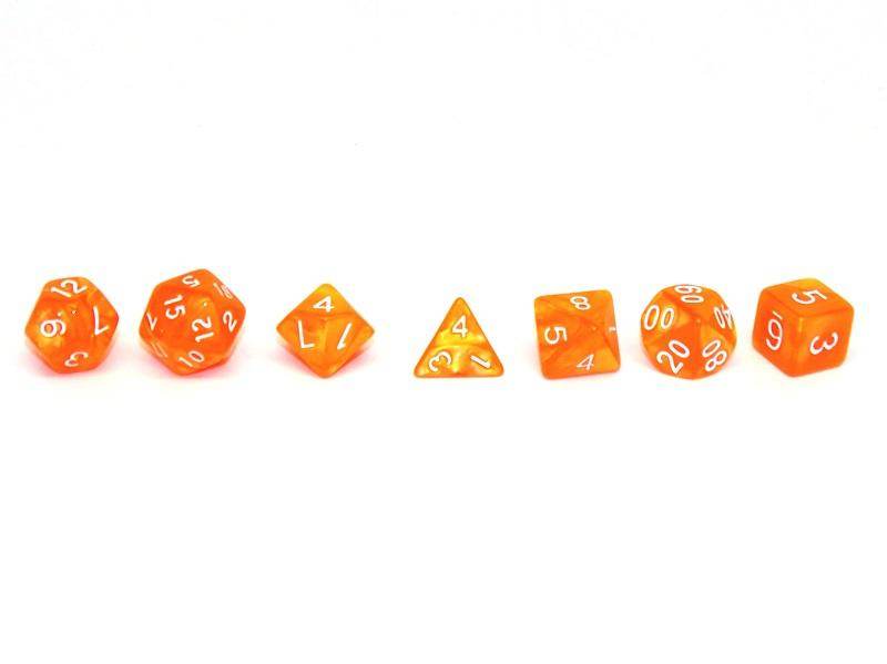 Orange Marble - 7 Piece Set - Role-Players
