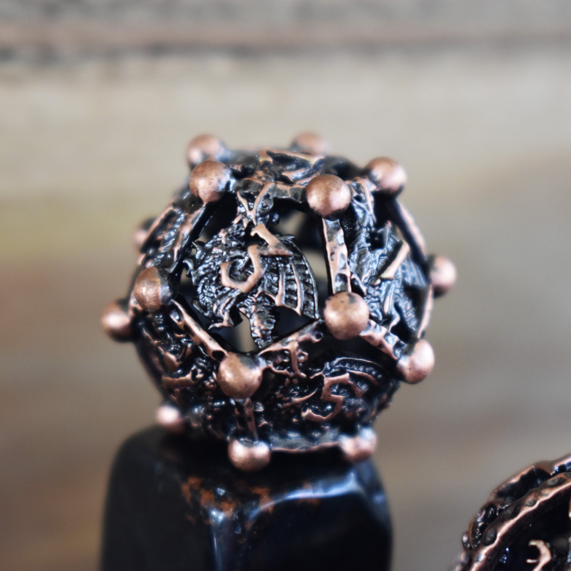 Orb of the Dragon Hollow Metal Dice Set - Bronze