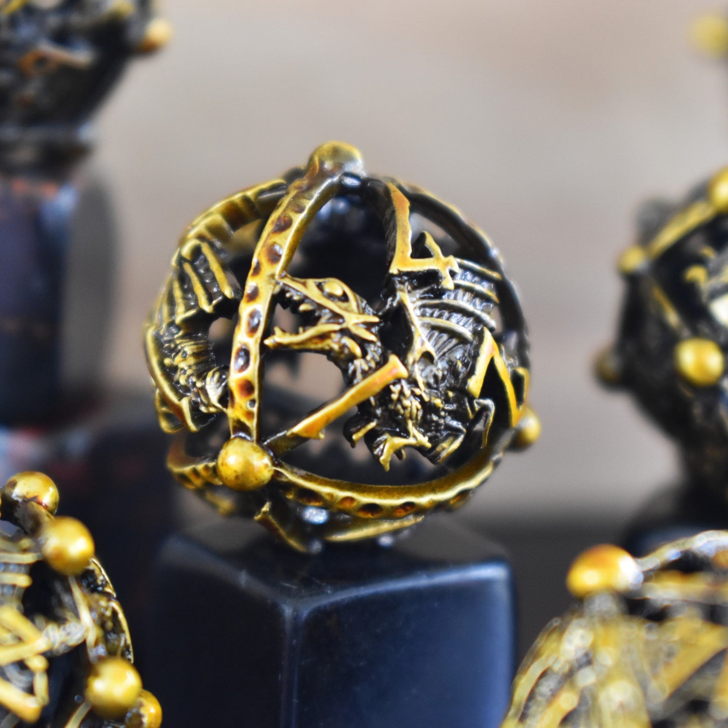 Orb of the Dragon Hollow Metal Dice Set - Gold