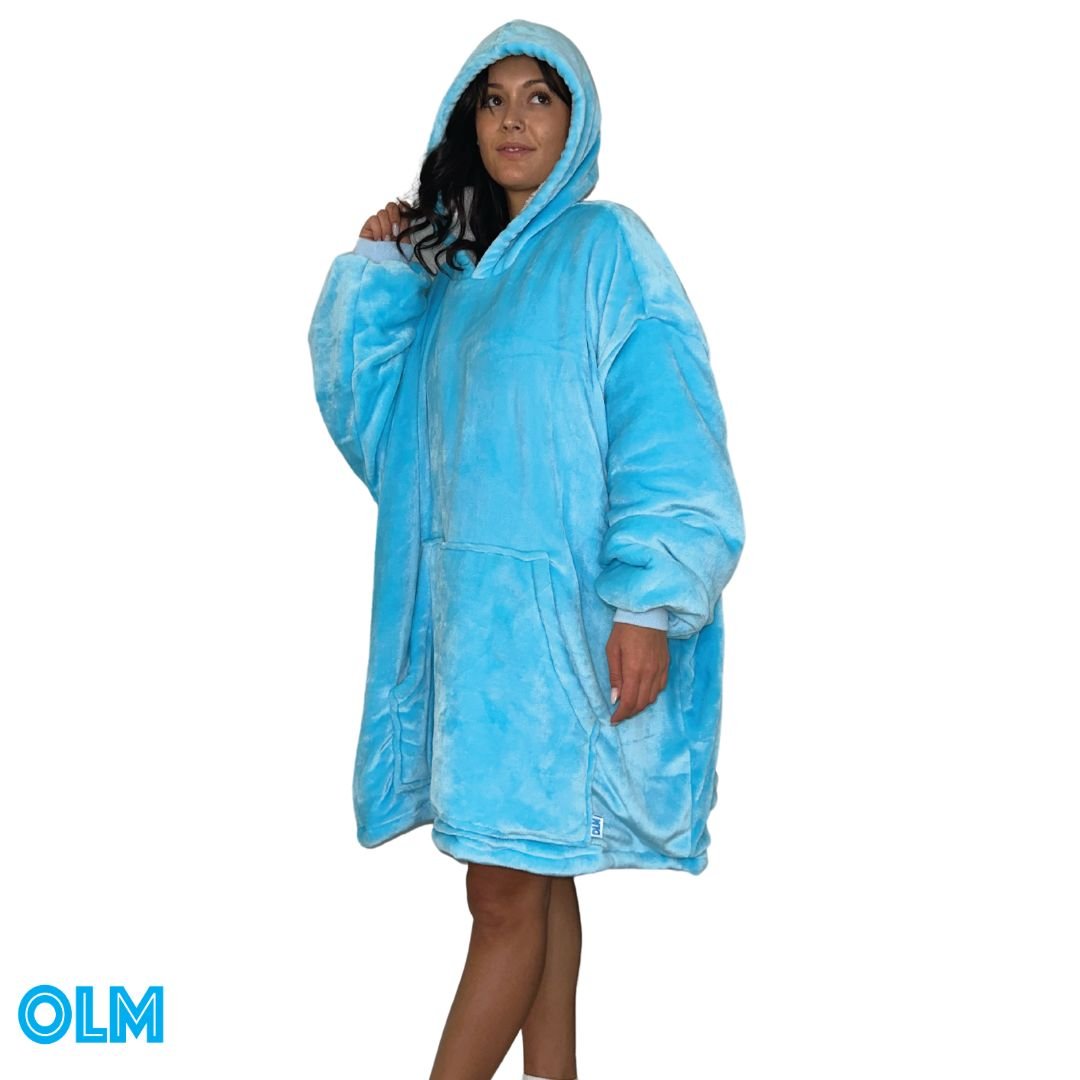 Original Oversized Microfiber & Sherpa Wearable Blanket Hoodie for Kids & Adults | OLM Toys