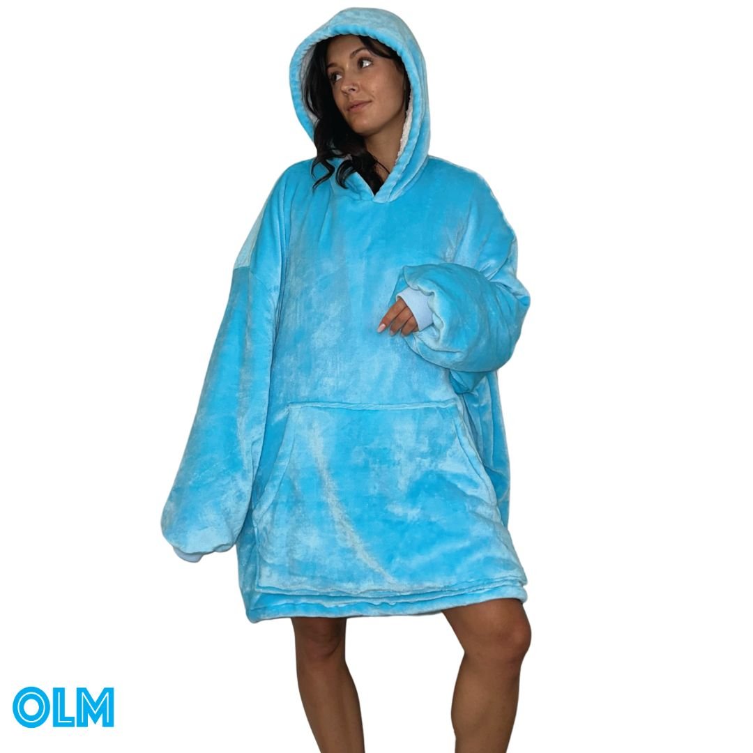 Original Oversized Microfiber & Sherpa Wearable Blanket Hoodie for Kids & Adults | OLM Toys