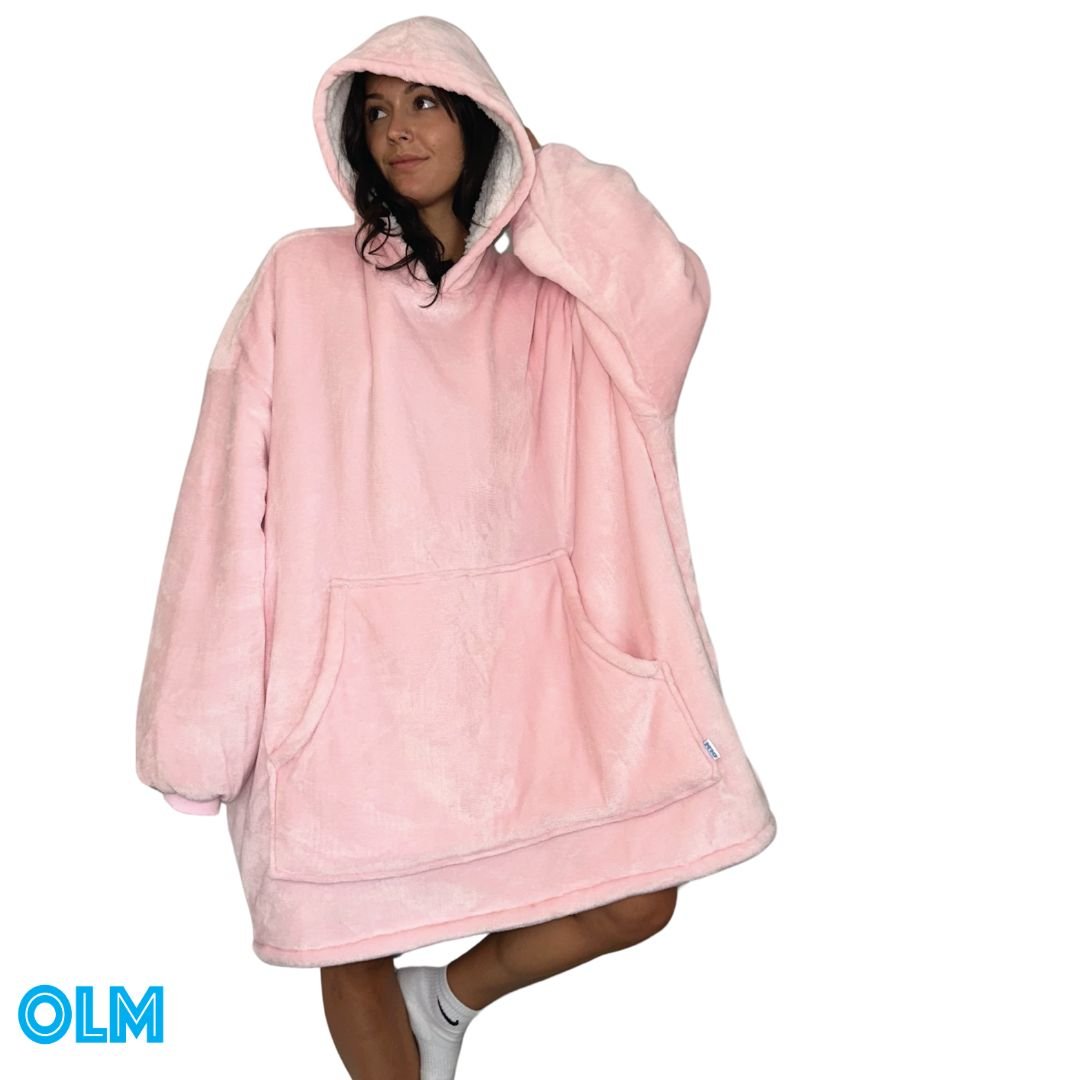 Original Oversized Microfiber & Sherpa Wearable Blanket Hoodie for Kids & Adults | OLM Toys