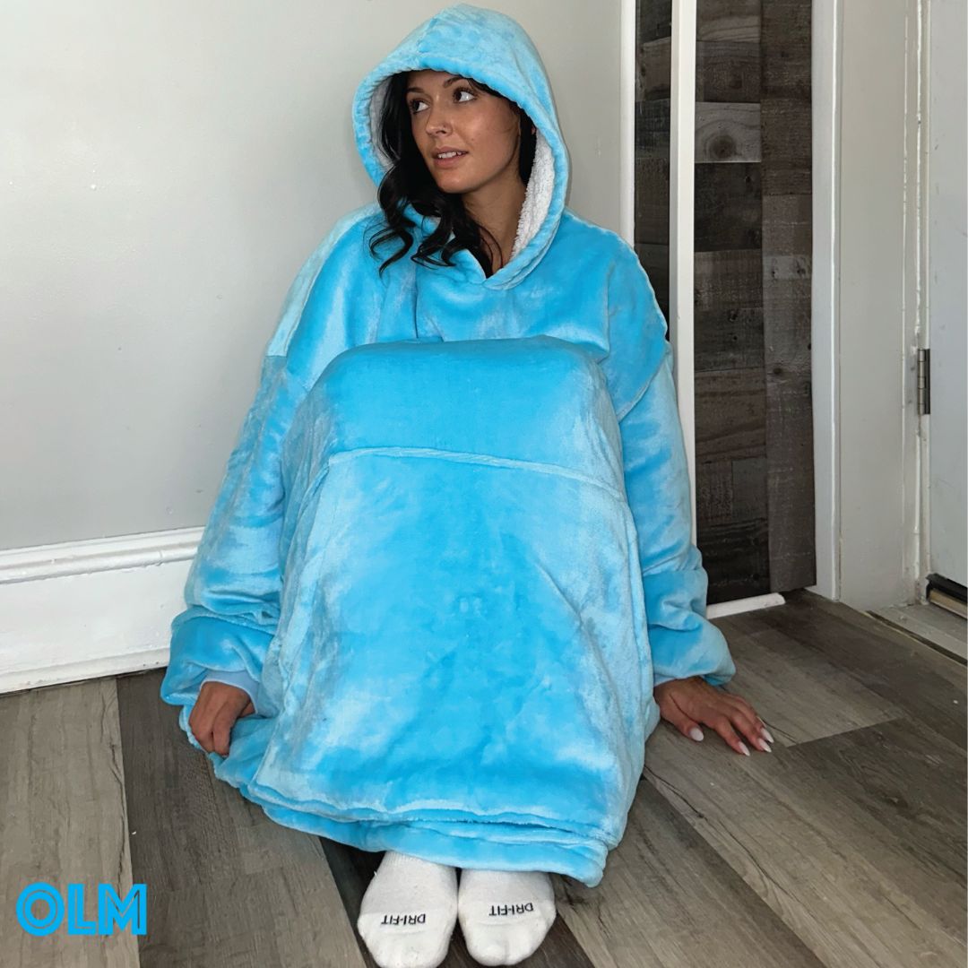 Original Oversized Microfiber & Sherpa Wearable Blanket Hoodie for Kids & Adults | OLM Toys