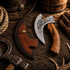 Original Pizza Cutter Axe - viking axe pizza cutter with leather sheath