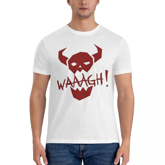 Ork WAAAGH T Shirt for Men Pure Cotton Amazing T-Shirts O Neck W-Warhammer 40k Tees Short Sleeve Clothes Gift Idea