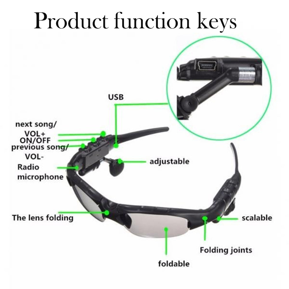 Outdoor Polarized Light Sunglasses and Wireless Bluetooth Headset Portable Glasses Headset