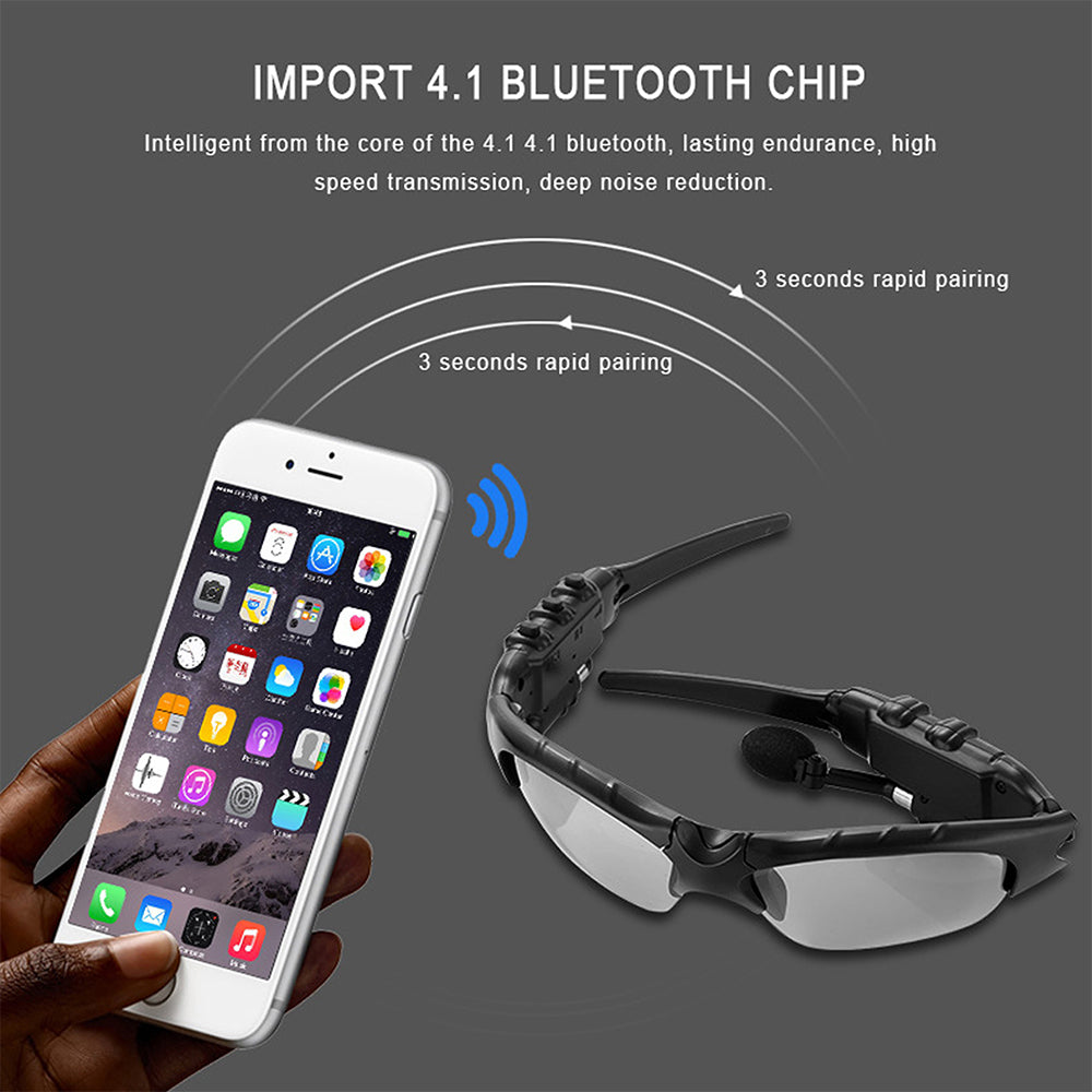 Outdoor Polarized Light Sunglasses and Wireless Bluetooth Headset Portable Glasses Headset