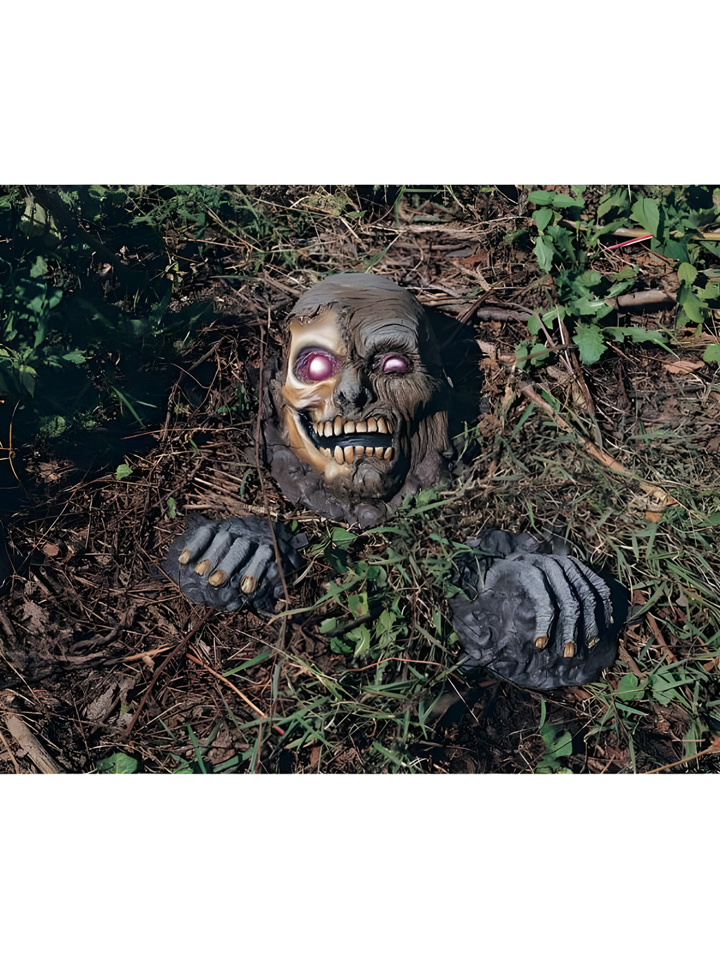 Partially Buried Skeleton Graveyard Prop