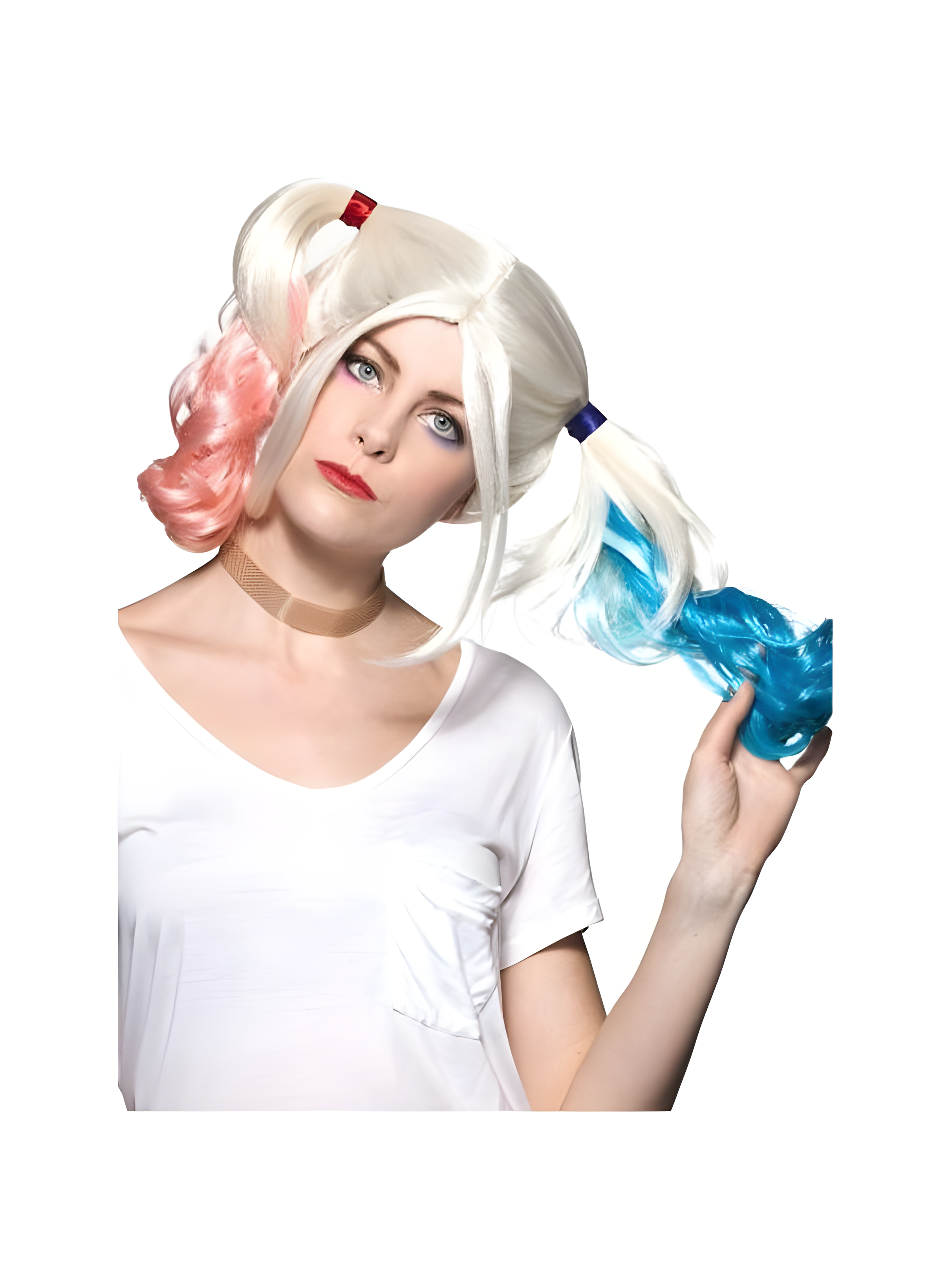 Women's Long Blond Harlequin Joker Wig