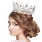 Oval Stone Accented Pageant Crown Tiara
