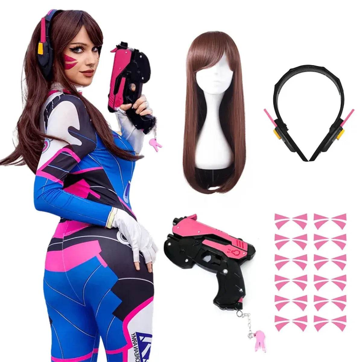 D.Va Cosplay Costume - Overwatch Bodysuit - style A / XS
