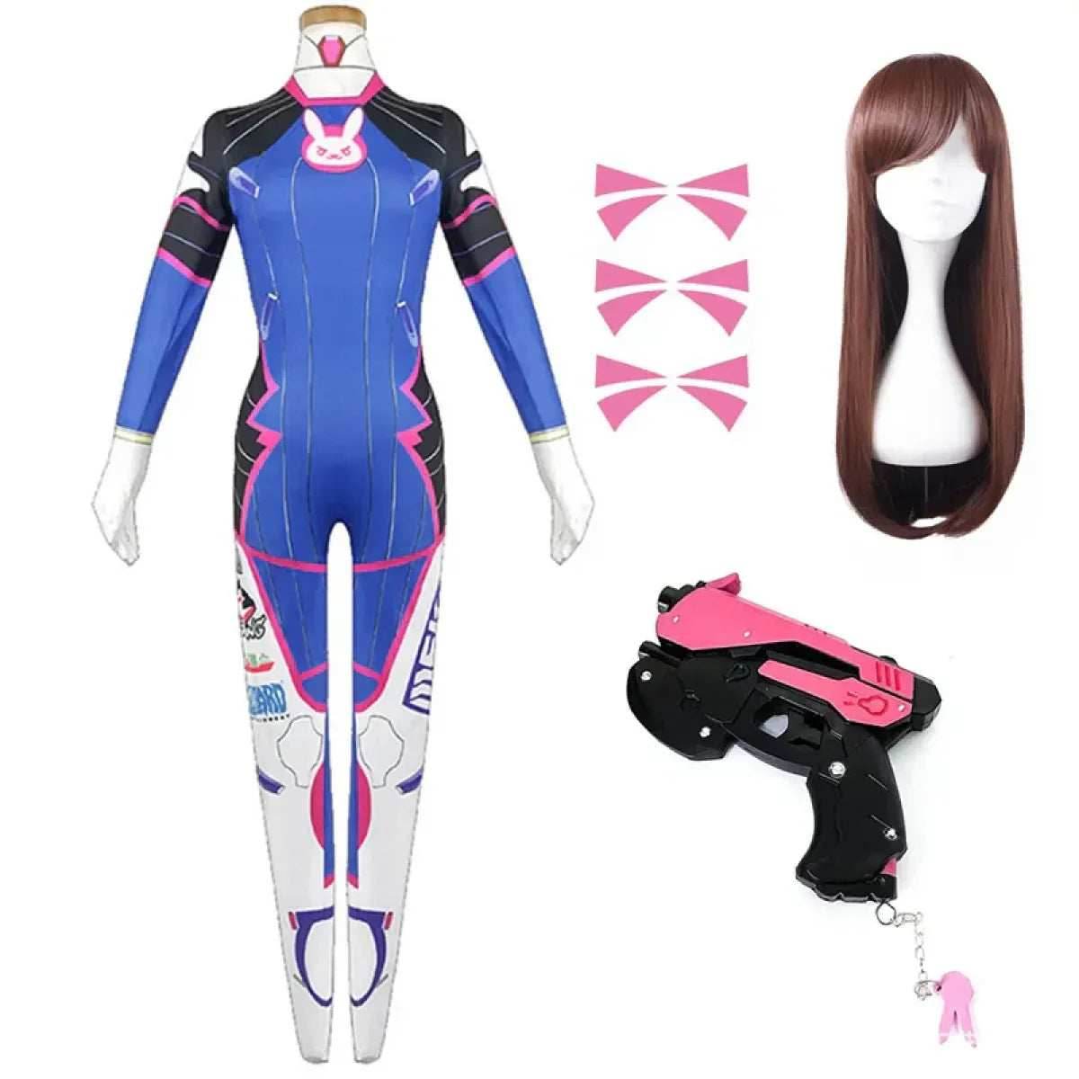 D.Va Cosplay Costume - Overwatch Bodysuit - style D / XS