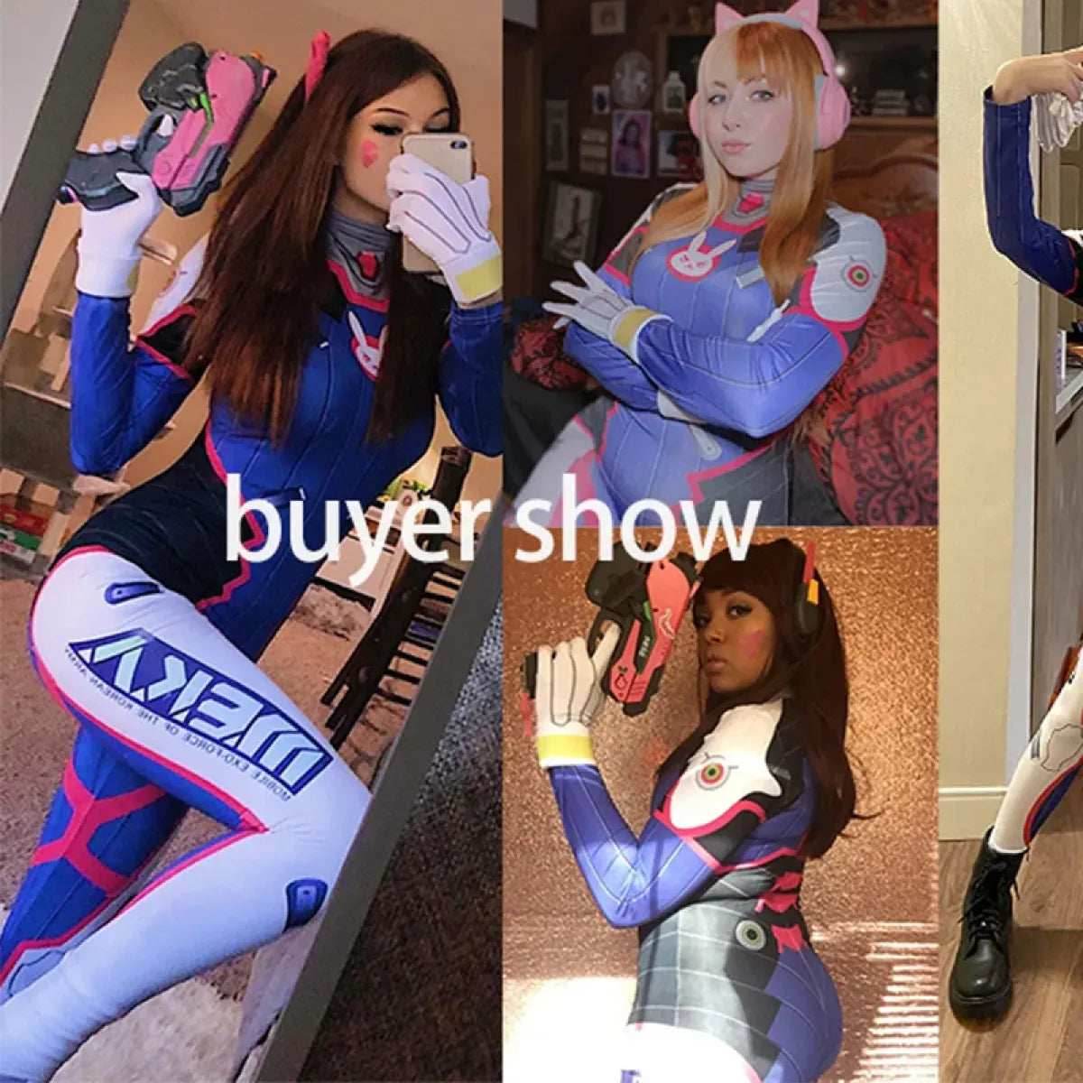 D.Va Cosplay Costume - Overwatch Bodysuit - style A / XS
