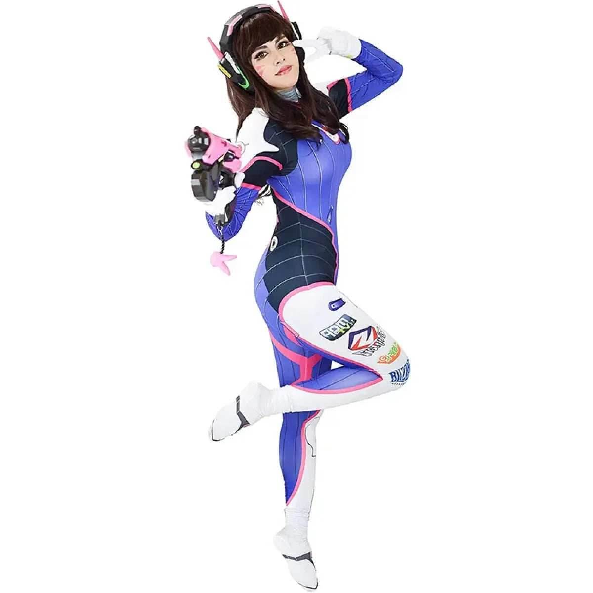 D.Va Cosplay Costume - Overwatch Bodysuit - style A / XS