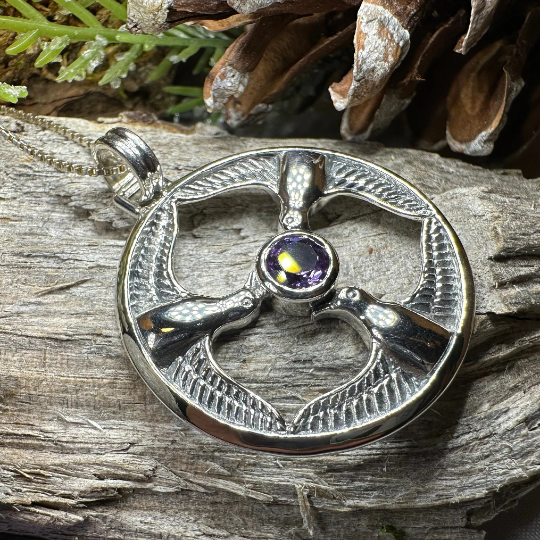Rhiannon's Three Birds Goddess Necklace