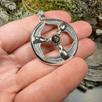 Rhiannon's Three Birds Goddess Necklace - Garnet