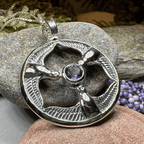 Rhiannon's Three Birds Goddess Necklace - Garnet