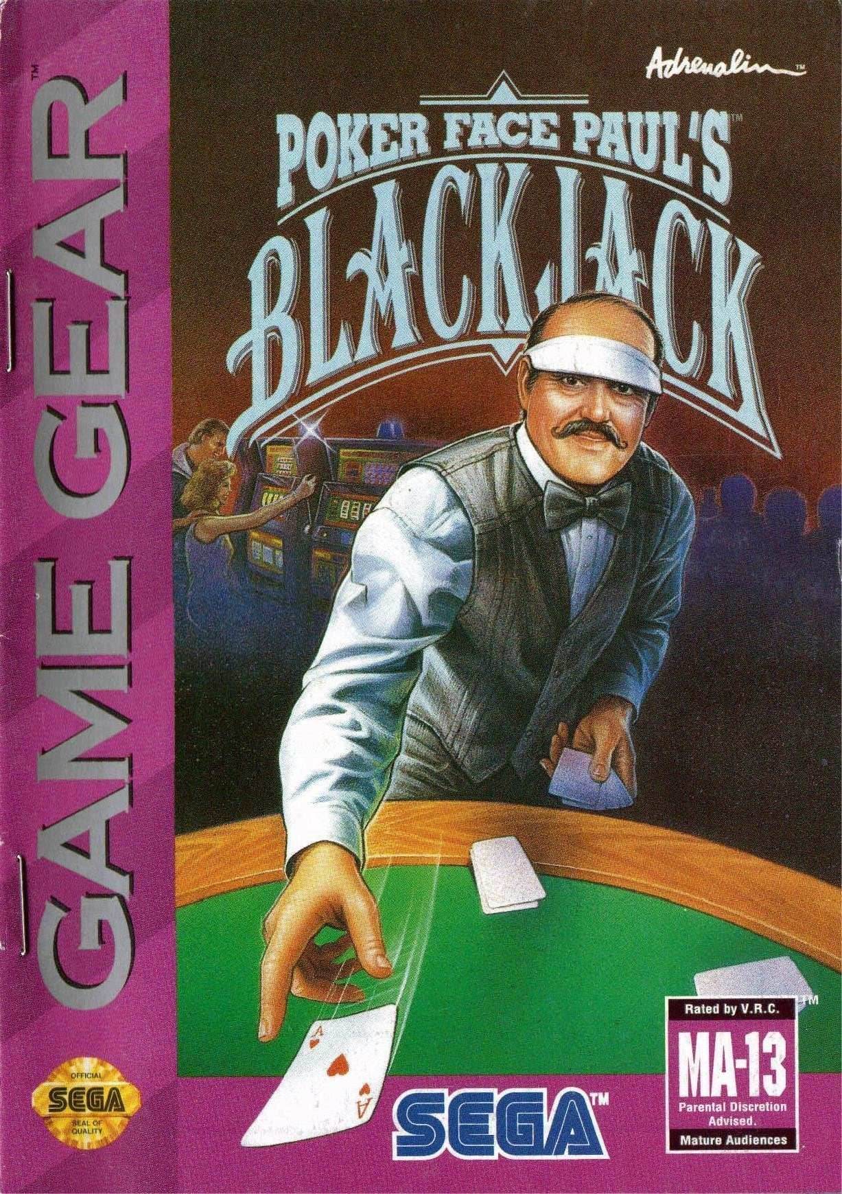 Poker Face Paul's Blackjack (Sega Game Gear) - Game Manual Only