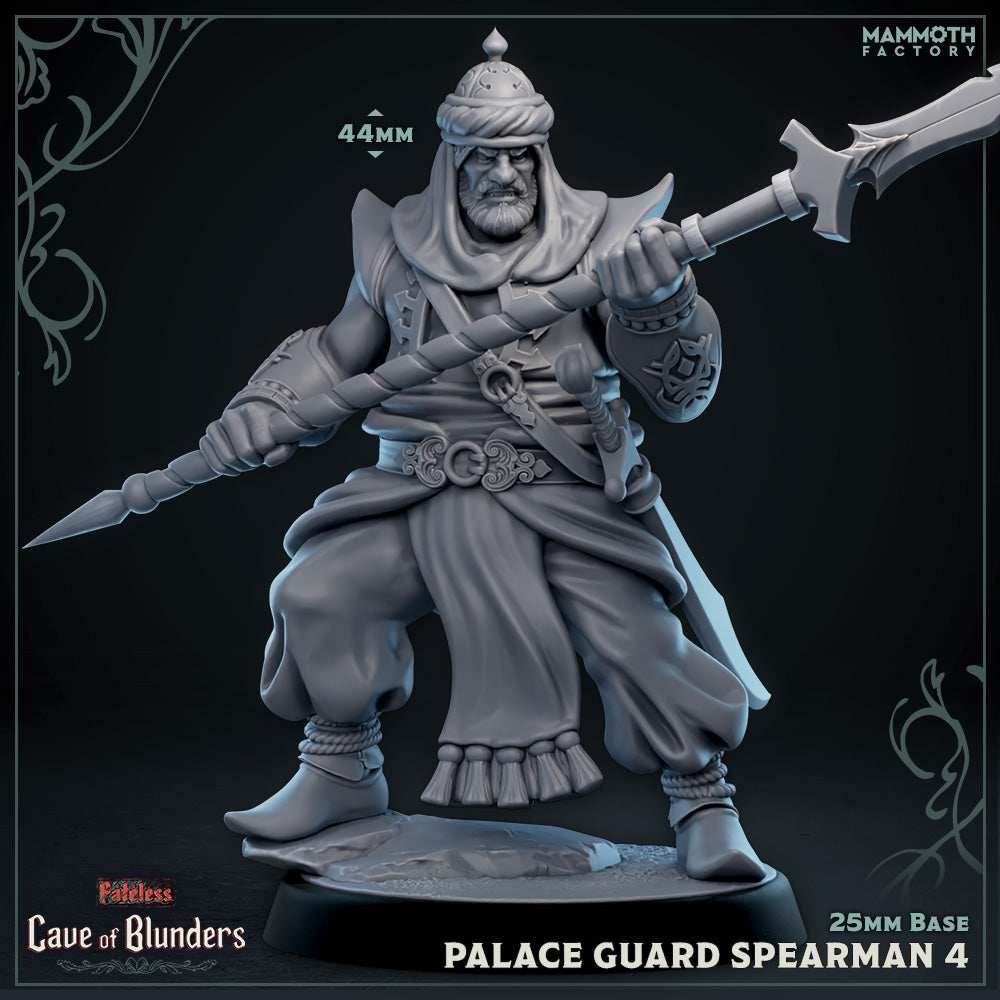 Palace Guard Spearman: Sculpt 4 (Male Human Fighter) - 