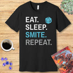 Paladin Smite T-Shirt – 'Eat, Sleep, Smite, Repeat' - Navy / S