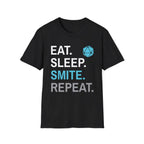 Paladin Smite T-Shirt – 'Eat, Sleep, Smite, Repeat' - Black / S