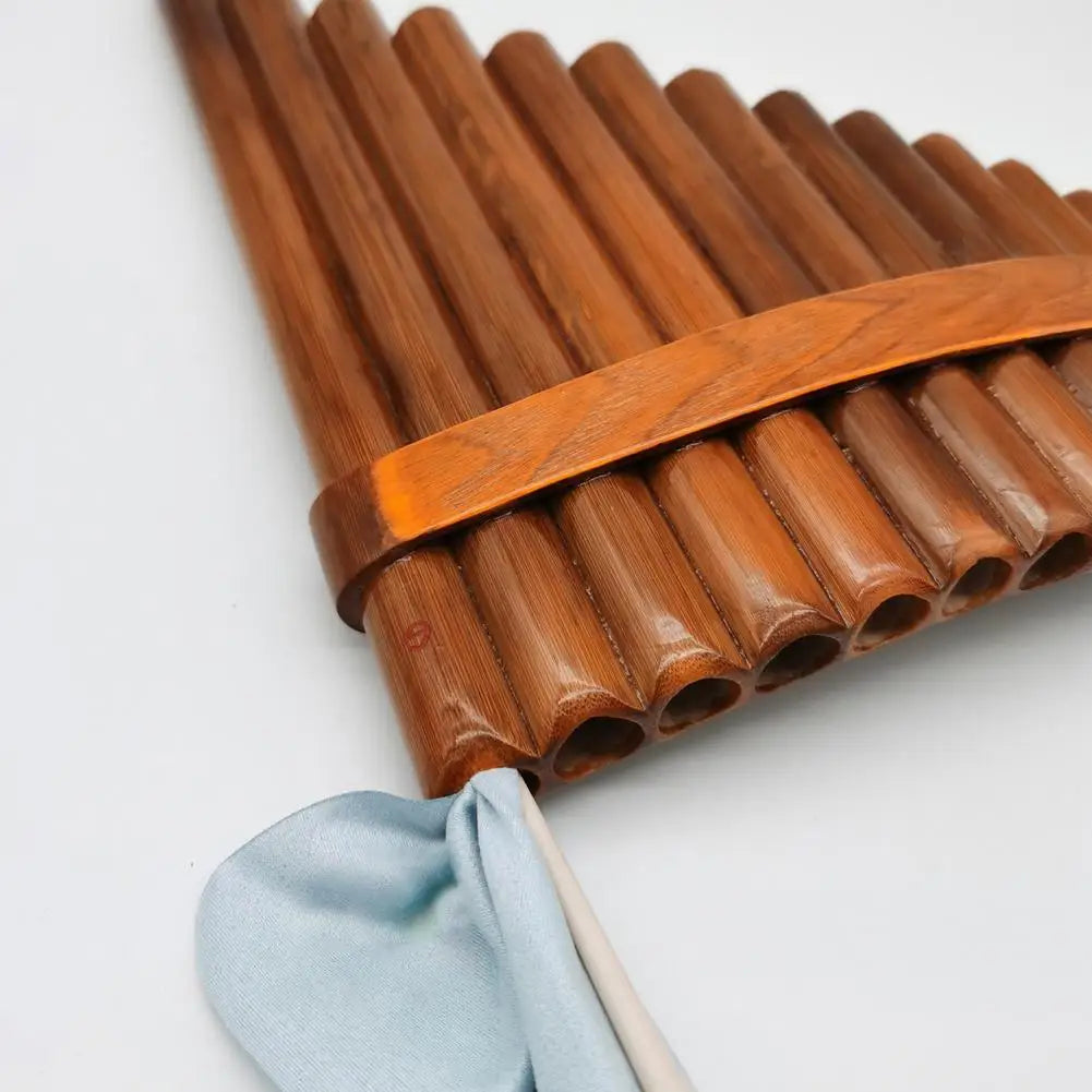 Pan Flute For Beginner 15 Pipes Environmental Wooden G Tone Pan Pipe Instrument Chinese Traditional Musical Instrument Cleani