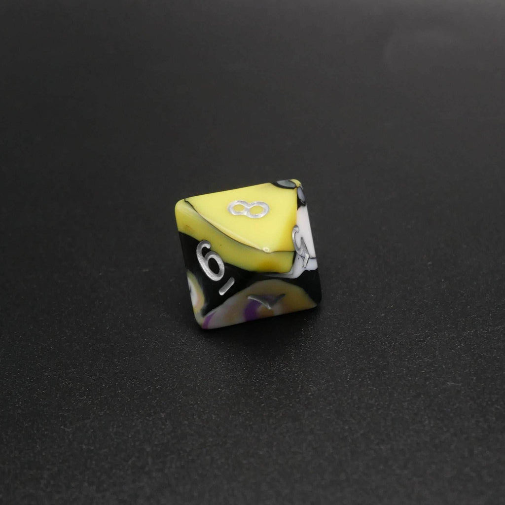 Panic Abstraction - 7 Piece DnD Dice Set | Acrylic RPG Gaming Dice - 