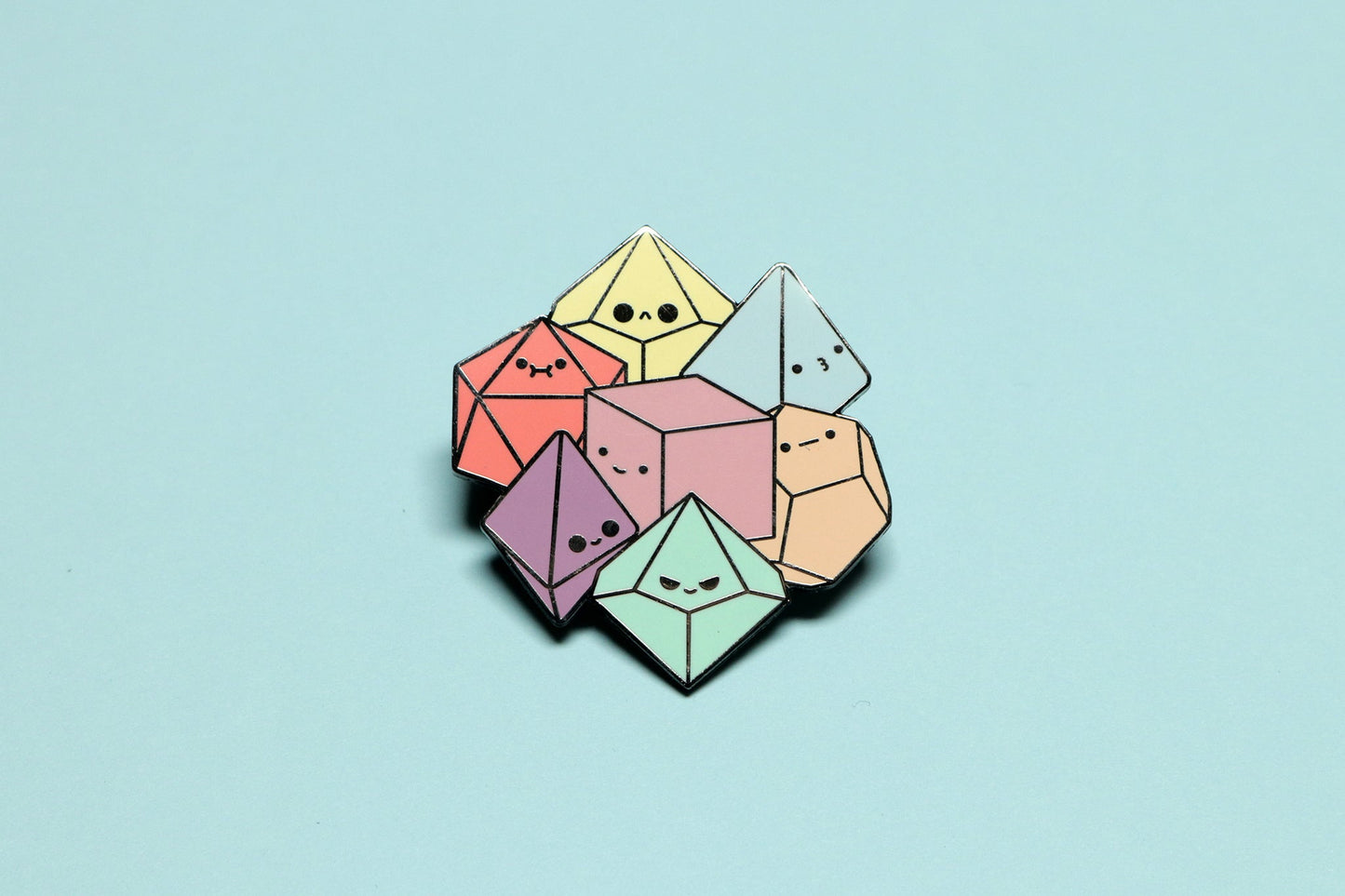Tiny Dice Buddies Cluster Hard Enamel Pin