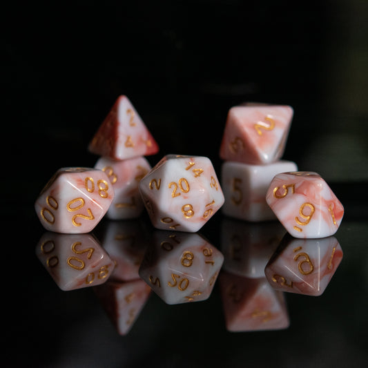 Peaches and Cream Acrylic Dice Set