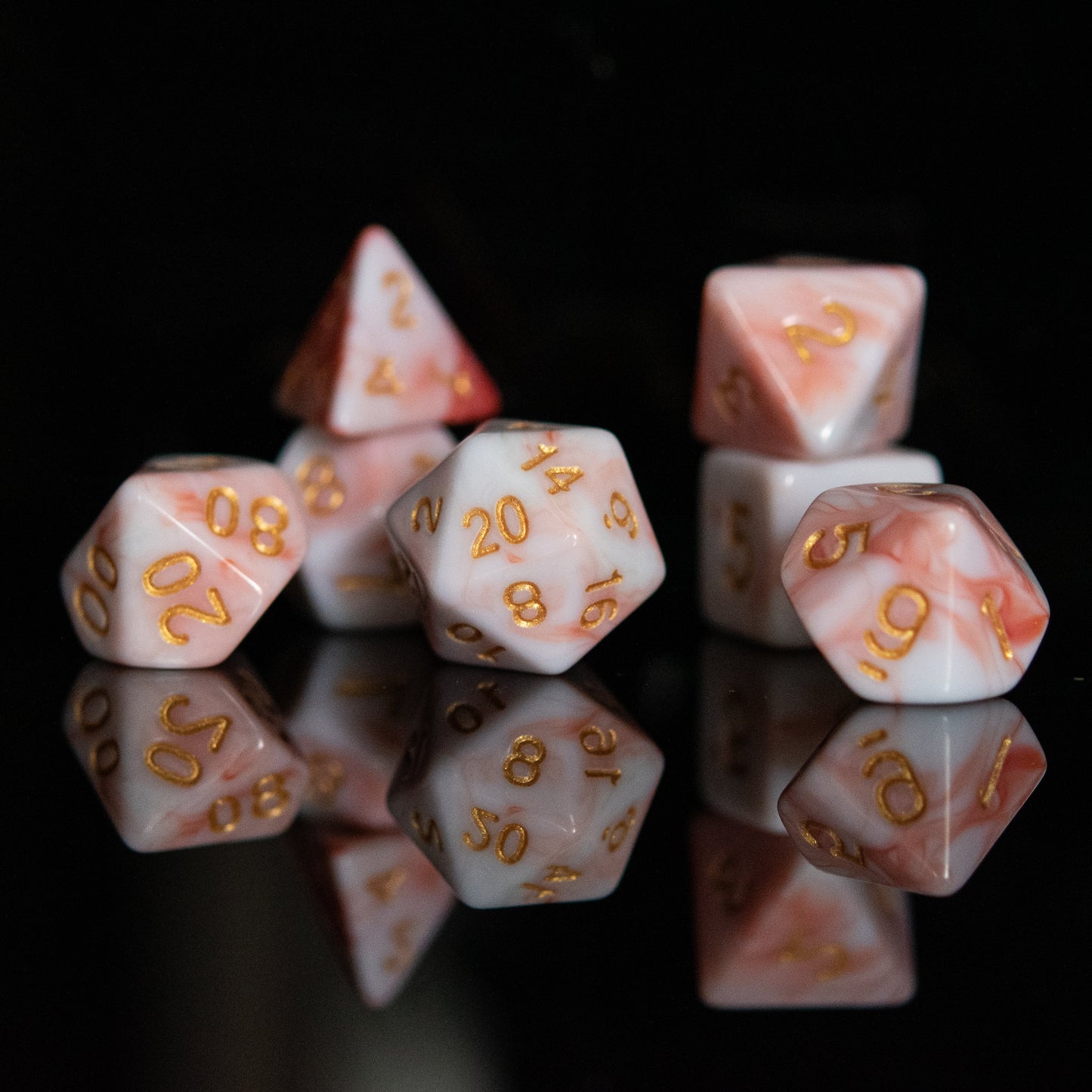 Peaches and Cream Acrylic Dice Set