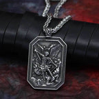 Roman St.Michael Stainless Steel Amulet Necklace - 