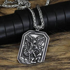 Roman St.Michael Stainless Steel Amulet Necklace - 