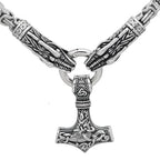 Vikings Fenrir Mjolnir Stainless Steel Necklace - 