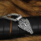 Vikings Odin's Face Stainless Steel Pendant Necklace - 