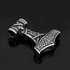 Vikings Thor's Hammer Rune Stainless Steel Necklace - 