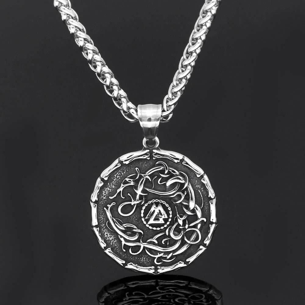 Vikings Valknut Celtic Knot Stainless Steel Necklace - 