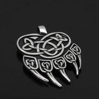 Vikings Wolf Paw Valknut Stainless Steel Necklace - 