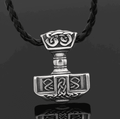 Vikings Mjolnir 316L Stainless Steel Pendant Necklace - Leather